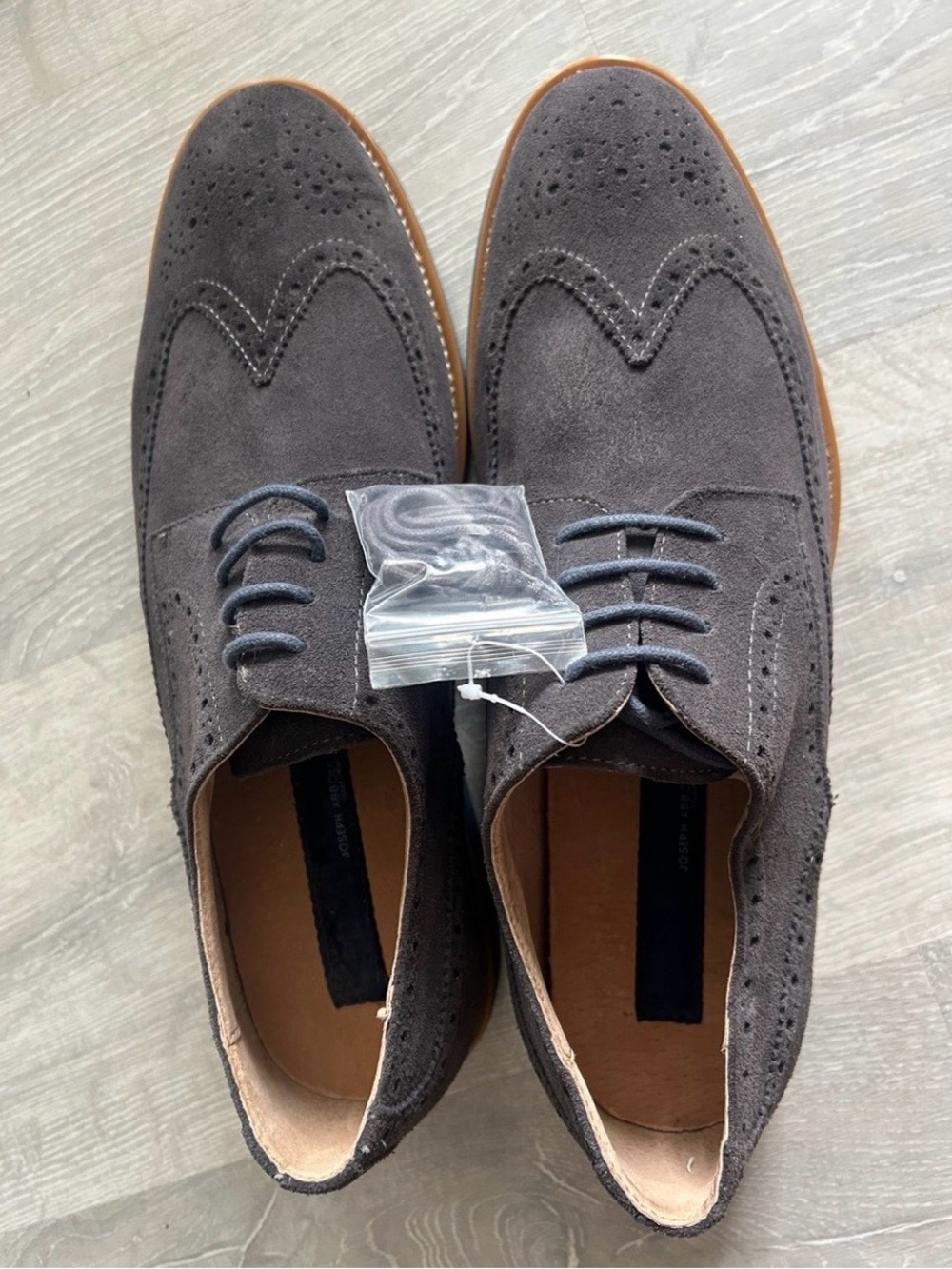 🆕 Joseph Abboud Sz 12 Men’s Gray Suede Wingtip Brogue Dress Shoes Oxfords - Picture 3 of 8